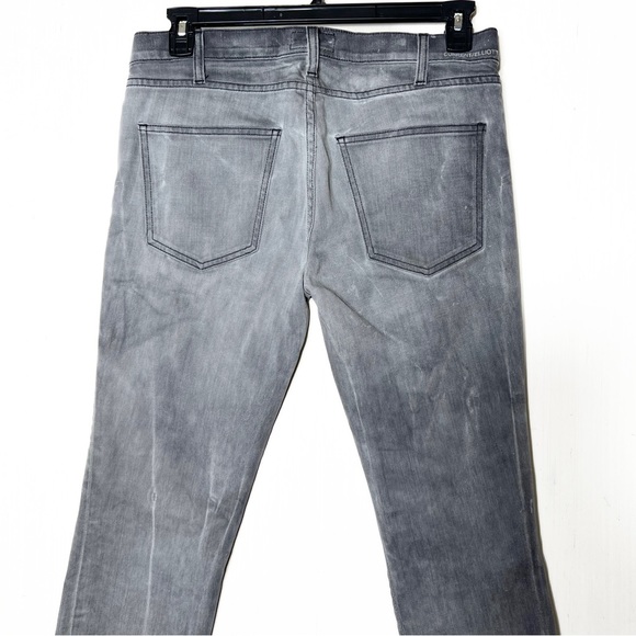 Current/Elliott Destroyed Busted Knee Grunge Moto Gray Skinny Jeans - Picture 5 of 15